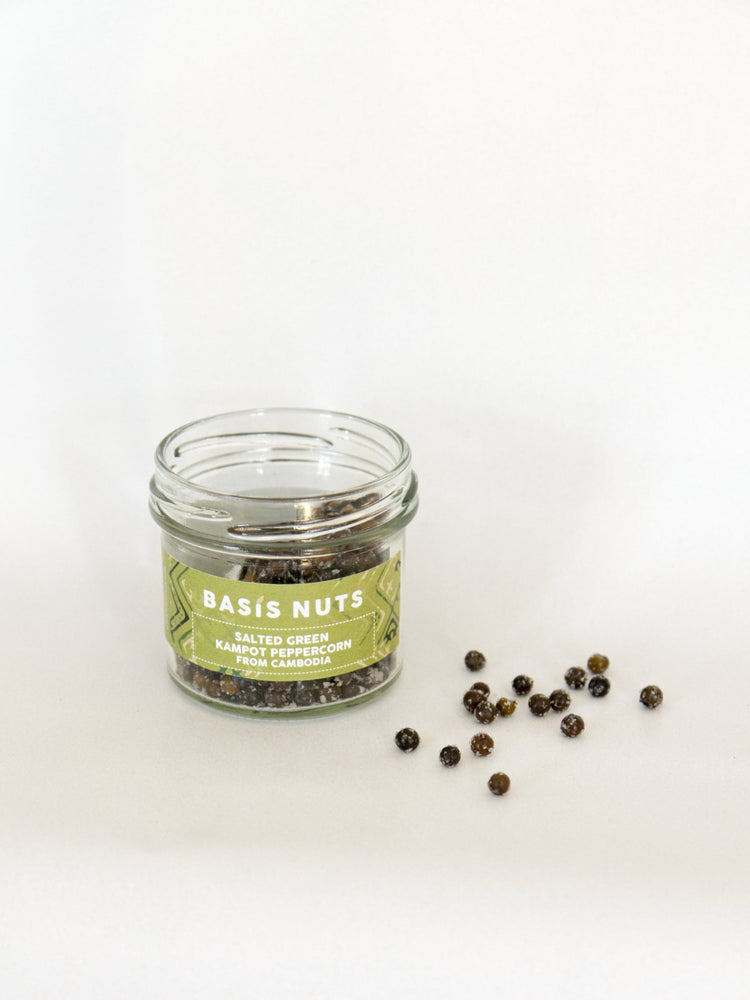 Salted green Kampot peppercorn from Cambodia - Basis Nuts